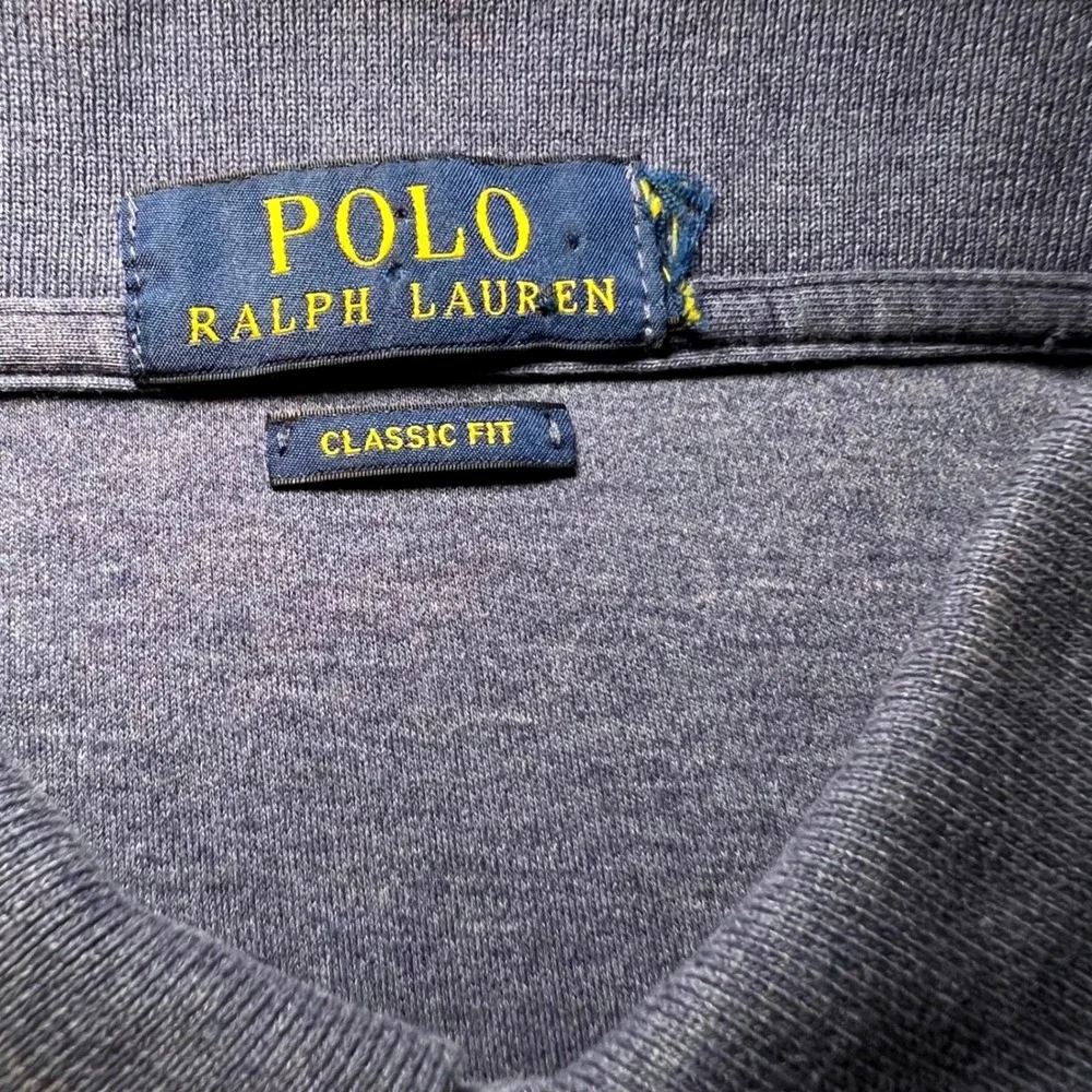 Polo Ralph Lauren Mens Classic Fit Cotton Polo Shirt Heathered Blue XL